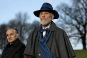Set of "The New Pope" by Paolo Sorrentino. John Malkovich and Henry Goodman.