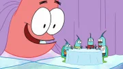 Patrick (l.), Teensy Tom (2.v.l.), Mommy Dartfish (2.v.r.), Daddy Dartfish (r.)