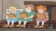 Schüler lernen in alter Schule.