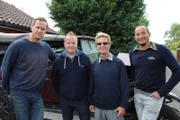 Woodbridge, UK - (From left to right) Presenter Tim Shaw, nominator and son of owner Patrick Wadeson, family friend Andy Colleny and presenter Fuzz Townshend.
