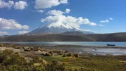 Der 6.380 Meter hohe Vulkan Parinacota liegt &ouml;stlich der Stadt Arica im Norden Chiles, unweit zur Grenze zu Bolivien.