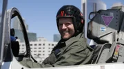 Josh Gates on the plane.