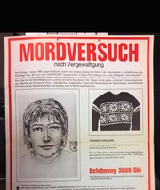 Mit einem Fahndungsplakat wird nach dem unbekannten Täter gesucht.