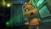 Lampo erlaubt sich einen Scherz und erzählt Pilou von einem Monster, das in der Dunkelheit leben soll und jagt der kleinen Katze damit ungewollt große Angst ein.