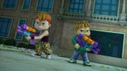 Alvin (l.) und Theodore kämpfen gemeinsam in einer Zombieapokalypse. Ob sie gewinnen werden?  +++