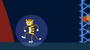 Der Tiger will sich verstecken.