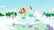 Während Grumpel, Lissy und Hubert auf den Wasserfontänen ihren Spaß haben, ist das Inui viel zu nass. Sie möchte lieber etwas machen, was alle vier Freunde gleich gut finden.
