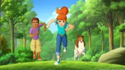 Harvey, Zoe und Lassie versuchen die Touristenscharen davon abzuhalten, direkt auf die Wiese zu steuern.