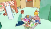 Mama bastelt mit Conni ihr Kostüm und die Dekoration der Unterwasserwelt. Auch Jakob darf mithelfen.
