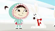 Inui hat Siggy Schneehase ihren roten Schal geschenkt. Der steht ihm wirklich ziemlich gut - und darauf ist er stolz.
