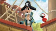 Piratenopa Rogers und sein bester Freund Matrose Papagei Krächz.
