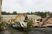 Claremont, NH, USA: Der Abriss der Papierfabrik.