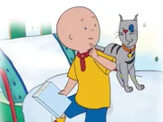 Caillou liest ein spannendes Piratenbuch. Doch ständig wird er beim Lesen gestört.
