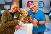 Tierarzt Dr. Markus Baur (l.) erklärt Elton (r.) heute die unterschiedlichen Zähne von Tieren.
