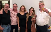V.l.: Michael, Dirk, Gastgeberin Anna Katharina, Laura und Robert
