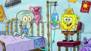 L-R: Squidward, SpongeBob