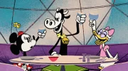 L-R:  Minnie Mouse, Clarabelle Cow, Daisy Duck