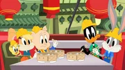 v.li.: Tweety, Lola Bunny, Porky Pig, Daffy Duck, Bugs Bunny