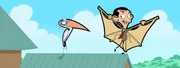 v.li.: Stork, Mr. Bean