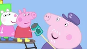 L-R: Suzy Sheep, Peppa Pig, Grandpa Pig
