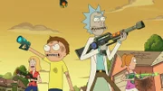 L-R: Beth Smith, Morty Smith, Rick Sanchez, Summer Smith