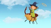 Ohne Hexenbesen braucht Petronella eine andere Mitfluggelegenheit.