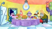 v.li.: Bunny, Patrick, Squidina, Cecil, GrandPat