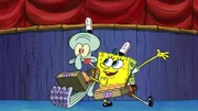L-R: Squidward, SpongeBob