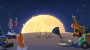 v.li.: Porky Pig, Bugs Bunny, Tweety, Wile E. Coyote, Lola Bunny, Daffy Duck