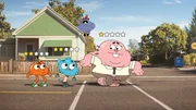 vorne, v.li.: Darwin, Gumball, Richard