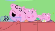 v.li.: Daddy Pig, Mummy Pig, George Pig, Peppa Pig