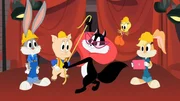 v.li.: Bugs Bunny, Porky Pig, Penelope Pussycat, Tweety, Lola Bunny