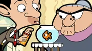 Mr. Bean soll auf den Goldfisch von Mrs. Wicket aufpassen.