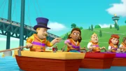 Vorne, l-r: Mayor Humdinger, Mayor Goodway