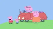 v.li.: Peppa Pig, George Pig, Daddy Pig, Mummy Pig