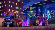 Badcomputer (vorne, m.), Crash (hinter), Jestah (r.)