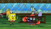 L-R: SpongeBob, Mr. Krabs