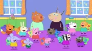 Heute besucht Doktor Hamster (li.mi.) die Spielgruppe, um den Kindern Schmetterlinge zu zeigen. Sie zeigt den Kindern bunte Raupen und sie malen Bilder davon. Eine Raupe schlüpft aus dem Kokon und enthüllt sich als ein wunderschöner Schmetterling. Die Kinder basteln Schmetterlingsflügel und tanzen im Anschluss den Schmetterlingstanz.