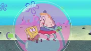 L-R: SpongeBob, Mrs. Puff