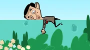 Durch einen kleinen Unfall wird Mr. Bean in den Garten von seinem Nachbarn geschleudert. Aus diesem verjagt ihn allerdings schnell ein bissiger Hund.