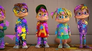 L-R: Theodore, Simon, Alvin, Eleanor und Jeanette