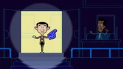 Mr. Bean eilt in die Halle, um Mrs. Wicket ihren Finger-Handschuh zu geben. Doch durch die Verwechselung der Türen findet er sich Ring wieder.