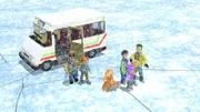 Trevor und die anderen sind mit dem Bus aufs Eis geraten, das nun droht nachzugeben.