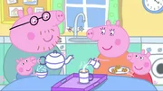 v.li.: Daddy Pig, George Pig, Mummy Pig, Peppa Pig