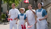 L-R: Aksel Rasmussen (Jakob Åkerlind), Marie Skov (Andrea Heick Gadeberg), Bjørn Toft (Jesper Groth) und Anna Rosenfeld (Molly Blixt Egelind)