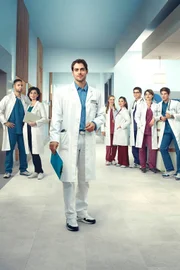Dr. Niklas Ahrend (Roy Peter Link) und das junge Ärzteteam am Johannes-Thal-Klinikum in Erfurt.