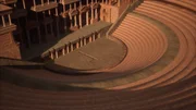 Eine 3D-CGI-Rekonstruktion zeigt das Theater von Capitolias.