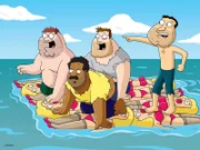 (v.l.n.r.) Peter Griffin; Cleveland Brown; Joe Swanson; Glenn Quagmire