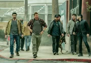 L-R: Raffi Barsoumian as Omar Hamza, David Boreanaz as Jason Hayes, A.J. Buckley as Sonny Quinn, Justin Melnick as Brock Reynolds, Pepper, Beau Knapp as Drew Franklin and Neil Brown Jr. as Ray Perry