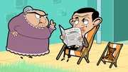 Mrs. Wicket möchte, dass Mr. Bean den Rasen mäht.